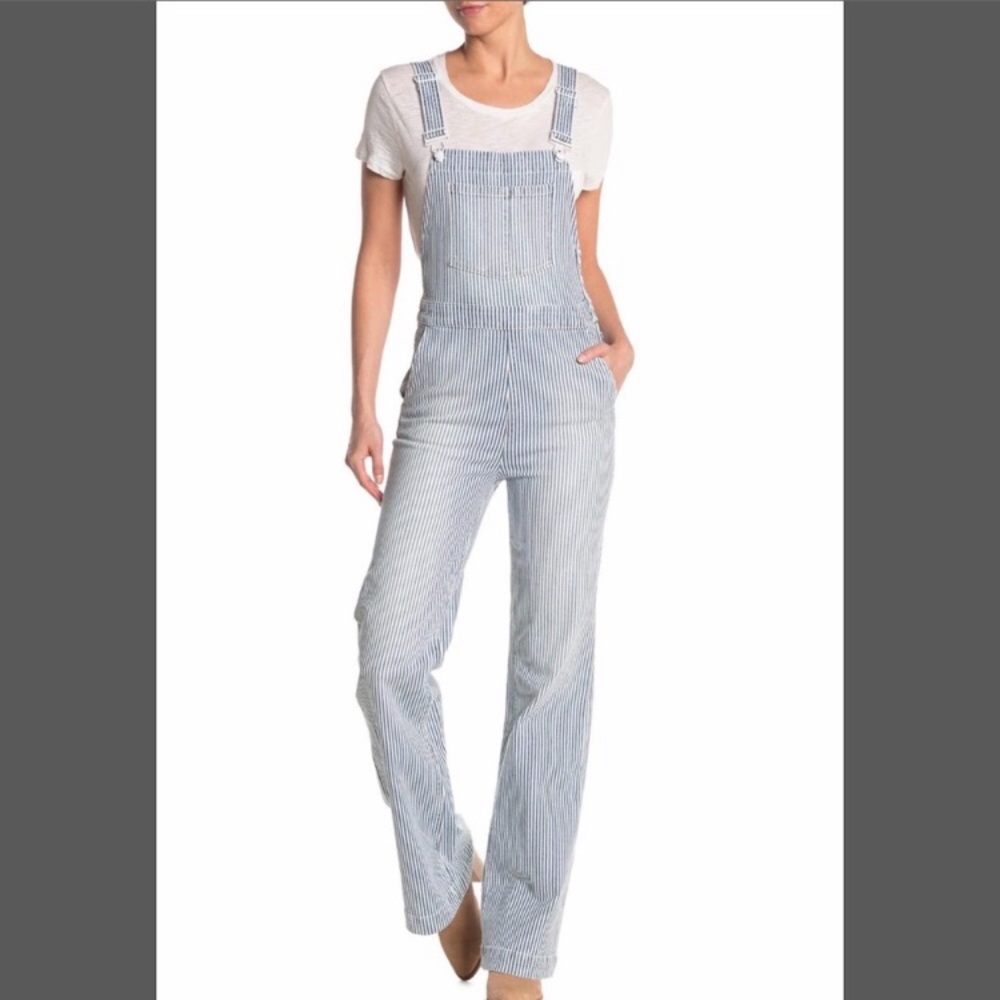 FRAME Engineer Stripe Denim Overalls XS